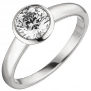 JOBO Damen Ring 585 Gold Wei�gold 1 Diamant Brillant 1,0 ct. Diamantring Solit�r