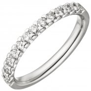 JOBO Damen Ring 585 Gold Wei�gold 14 Diamanten Brillanten 0,56 ct. Diamantring