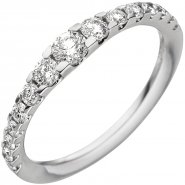 JOBO Damen Ring 585 Gold Wei�gold 15 Diamanten Brillanten Wei�goldring Diamantring