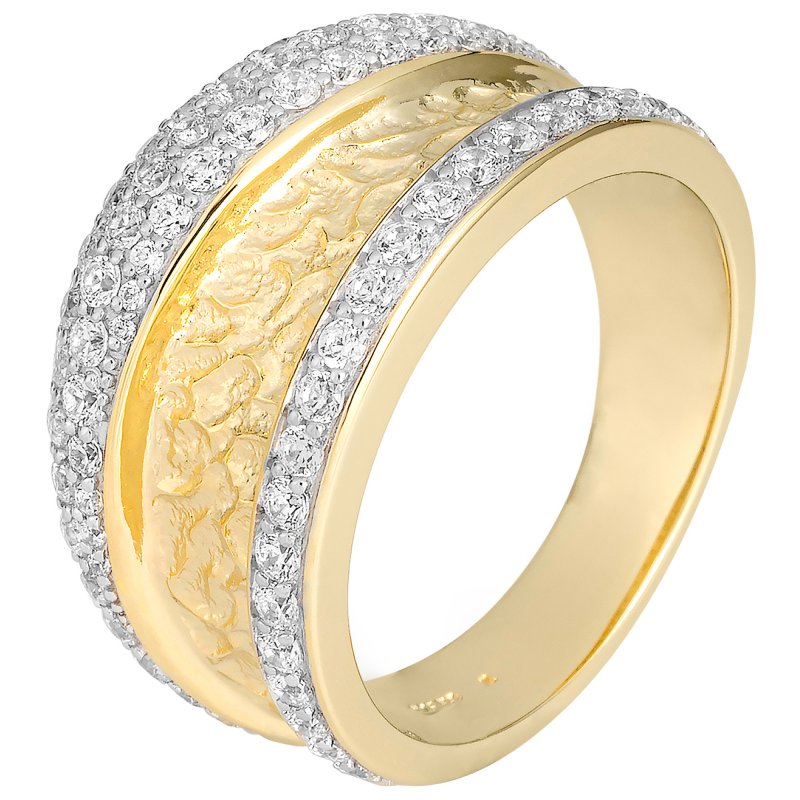 JOBO Damen Ring 585 Gold bicolor 77 Diamanten Brillanten Goldring