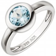 JOBO Damenring Silber mit Blautopas