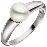 JOBO Damen Ring 925 Sterling Silber 1 S��wasser Perle Perlenring Silberring