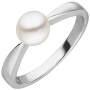 JOBO Damen Ring 925 Sterling Silber 1 S��wasser Perle Perlenring Silberring