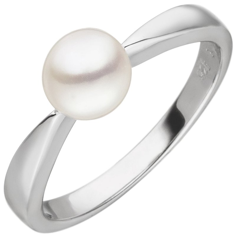 JOBO Damen Ring 925 Sterling Silber 1 S��wasser Perle Perlenring Silberring