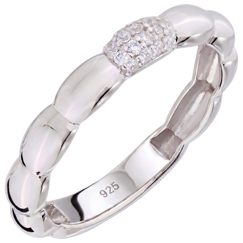 JOBO Damen Ring 925 Sterling Silber 18 Zirkonia Silberring