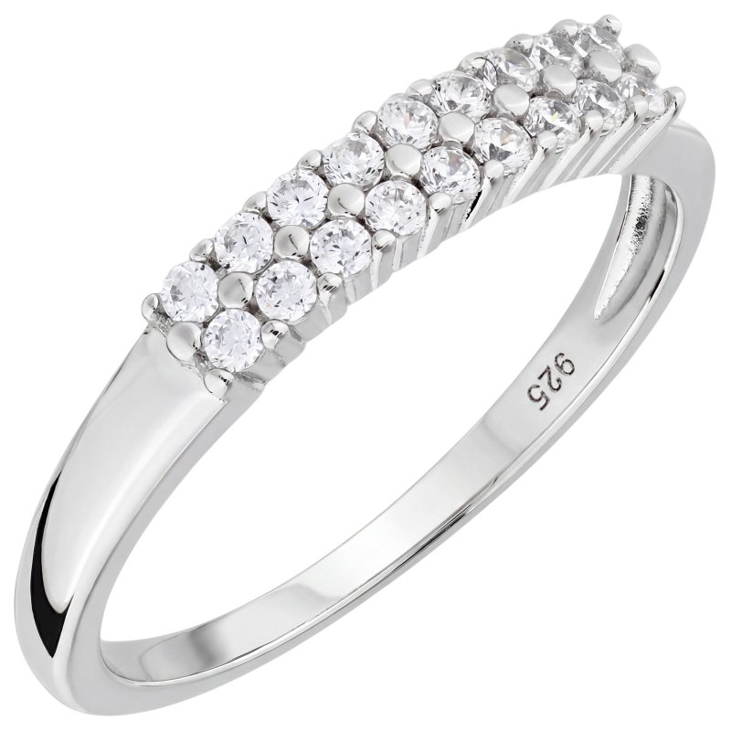 JOBO Damen Ring 925 Sterling Silber 18 Zirkonia Silberring