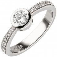 JOBO Damen Ring 925 Silber mit Zirkonia