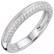 JOBO Damenring Silber mit 48 Zirkonia