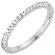 JOBO Damen Silberring mit Zirkonia