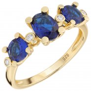 Eleganter vergoldeter Silberring mit Zirkonia