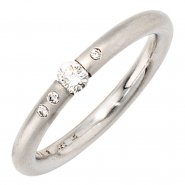 JOBO Damen Ring 950 Platin 4 Diamanten Brillanten 0,20ct. Platinring