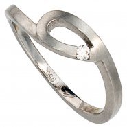 JOBO Damen Ring 950 Platin matt 1 Diamant Brillant 0,04ct. Platinring