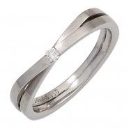 JOBO Damen Ring 950 Platin matt 1 Diamant Brillant 0,05ct. Platinring