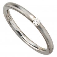 JOBO Damen Ring 950 Platin matt 1 Diamant Brillant 0,06ct. Platinring