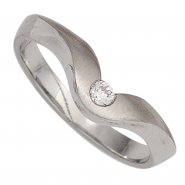 JOBO Damen Ring 950 Platin matt 1 Diamant Brillant 0,08ct. Platinring