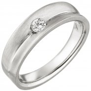 JOBO Damen Ring 950 Platin matt 1 Diamant Brillant 0,13ct. Platinring