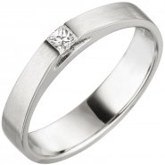 JOBO Damen Ring 950 Platin matt 1 Diamant Princess Schliff 0,07 ct. Platinring
