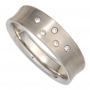 JOBO Damen Ring 950 Platin matt 5 Diamanten Brillanten 0,06ct. Platinring