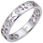 JOBO Damenring 925 Silber mit Zirkonia