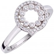 JOBO Damen Ring Silber mit 36 Zirkonia
