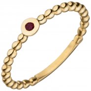 JOBO Damenring mit Rubin aus 375er Gelbgold
