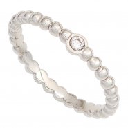 JOBO Damen Ring Kugel 950 Platin 1 Diamant Brillant 0,05ct. Kugelring Platinring