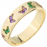 JOBO Damen Schmetterling Ring vergoldet