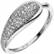 JOBO Damen Ring aus 925 Sterling Silber mit 65 Zirkonia Silberring