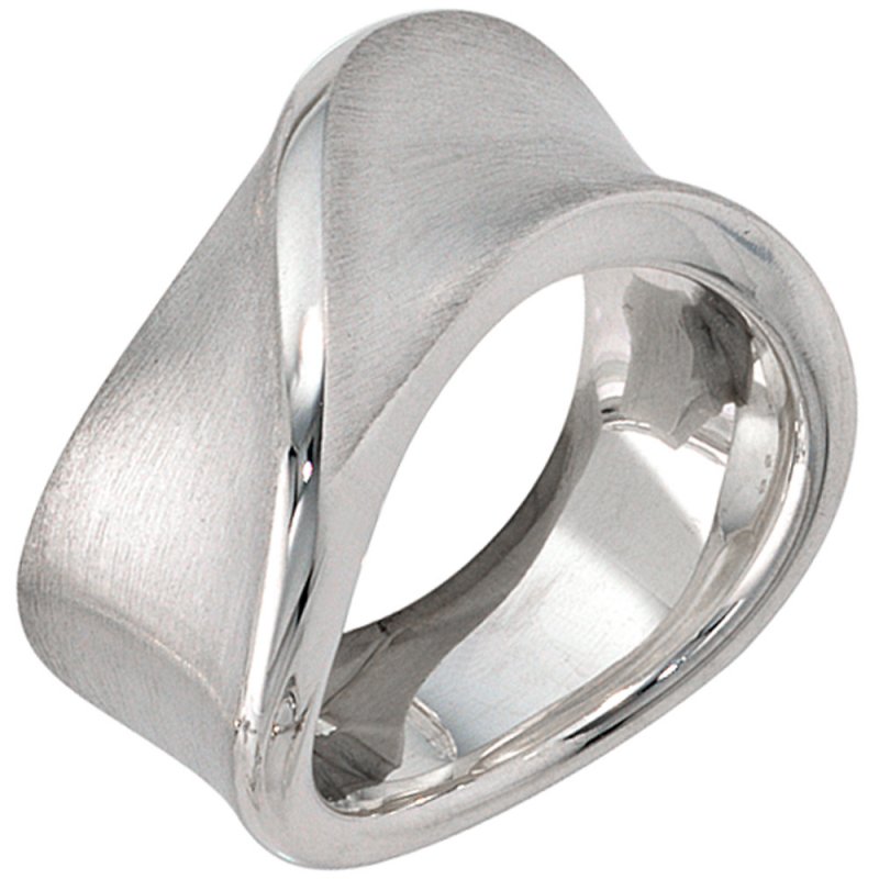 925 Silberring JOBO Ring Silber Sterling breit teil Damen matt