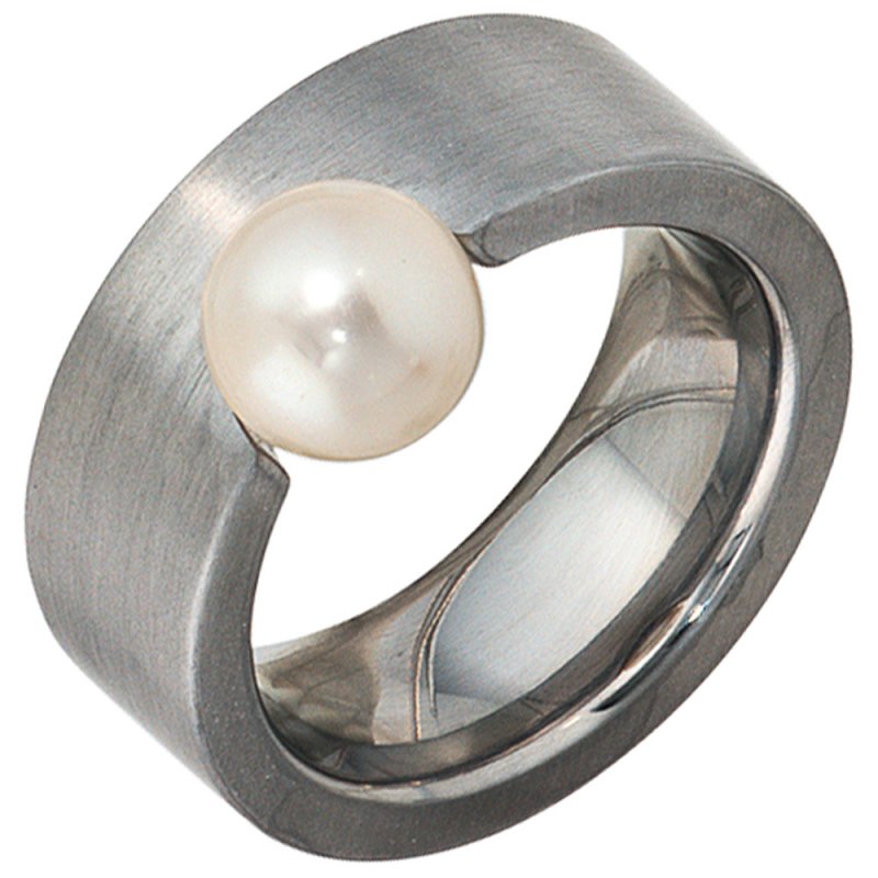 Edelstahlring Damen Breit