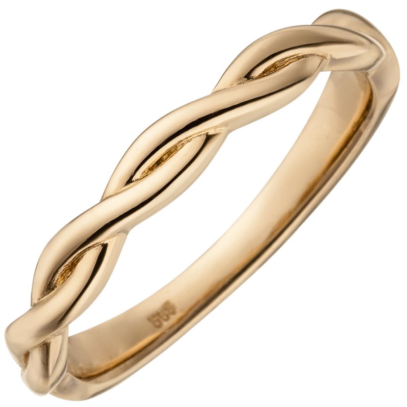 JOBO Damen Ring geflochten 585 Gold Rotgold Rotgoldring