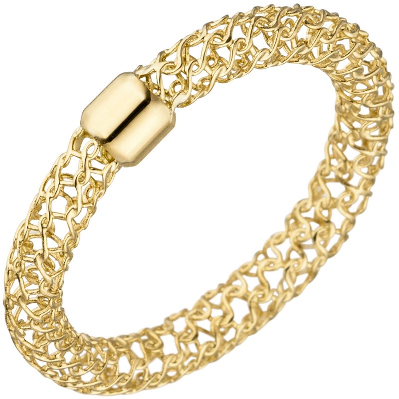 JOBO Damen Ring geflochten 750 Gold Gelbgold Goldring mit Geflecht