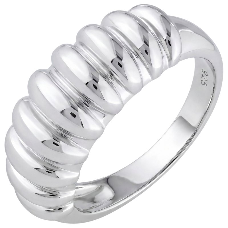 JOBO Damen Ring geriffelt 925 Sterling Silber Silberring