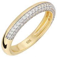 JOBO Damen Ring 925 Silber vergoldet