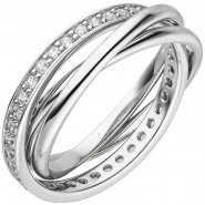 JOBO Damen Ring 925 Silber mit Zirkonia