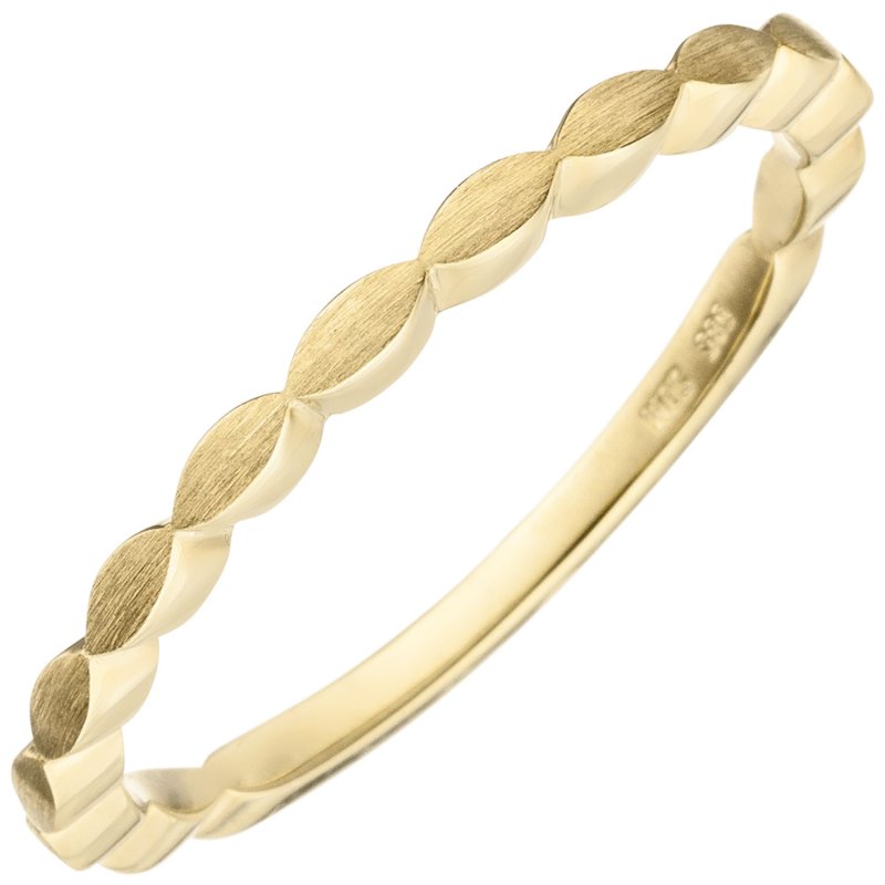 JOBO Damen Ring zart 585 Gold Gelbgold matt Goldring