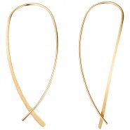 JOBO Durchzieh-Ohrh�nger 925 Silber gold vergoldet mattiert Ohrringe zum Durchziehen