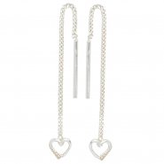 JOBO Durchzieh-Ohrh�nger Herz 925 Sterling Silber Ohrringe zum Durchziehen