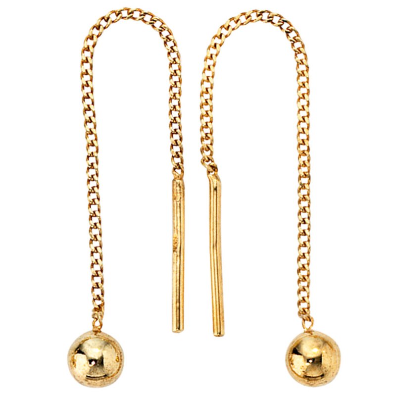JOBO Durchzieh-Ohrh�nger 333 Gold Gelbgold Ohrringe zum Durchziehen