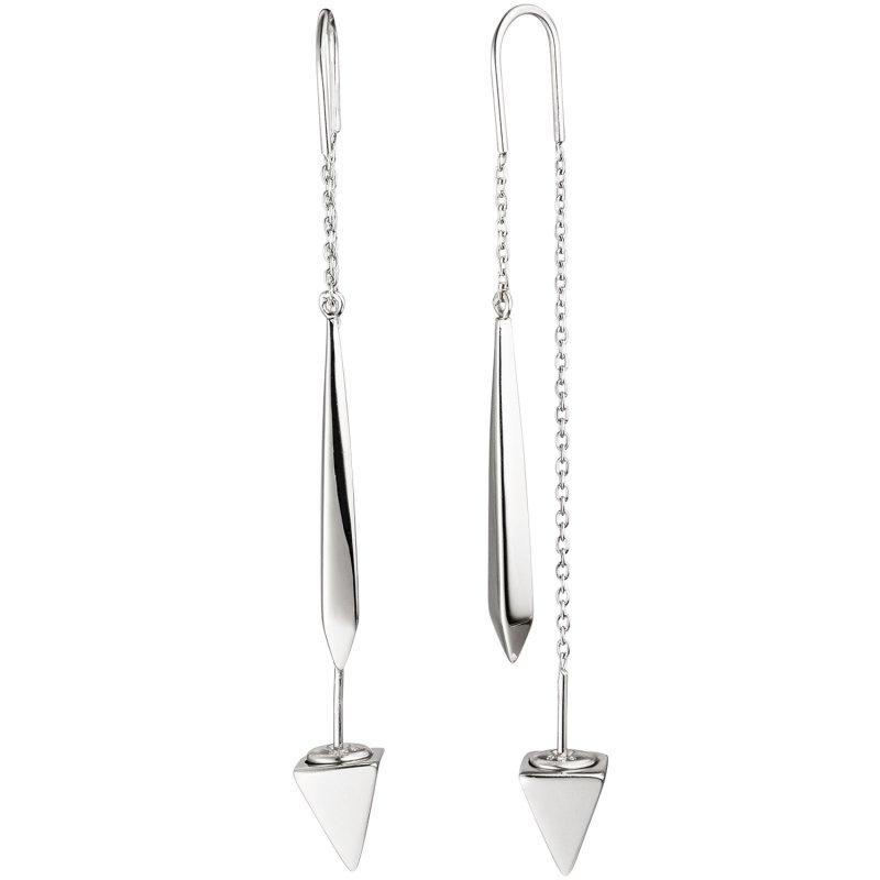 JOBO Durchzieh-Ohrh�nger dreieckig 925 Sterling Silber Ohrringe zum Durchziehen