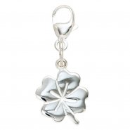 JOBO Einh�nger Charm Kleeblatt 925 Sterling Silber rhodiniert Gl�cksbringer