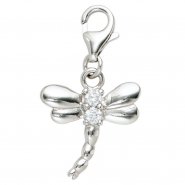 JOBO Einh�nger Charm Libelle 925 Sterling Silber rhodiniert 2 Zirkonia