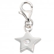 JOBO Einh�nger Charm Stern 925 Sterling Silber rhodiniert 1 Zirkonia