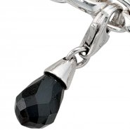 JOBO Einh�nger Charm Tropfen 925 Sterling Silber rhodiniert 1 Zirkonia schwarz