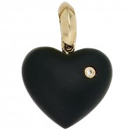 JOBO Einh�nger Anh�nger Herz 585 Gold Gelbgold 1 Onyx schwarz 1 Diamant Brillant