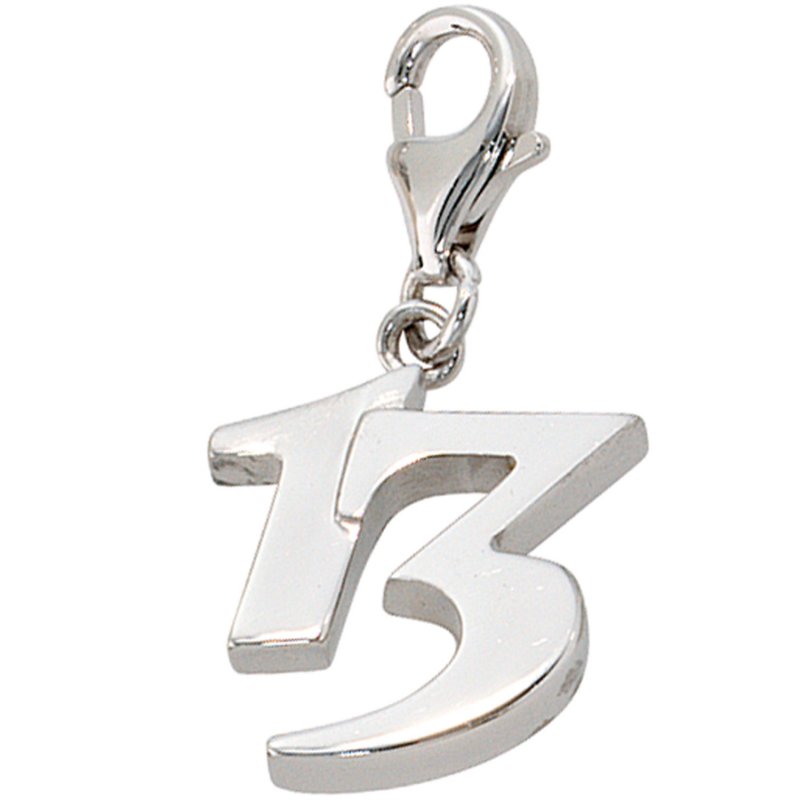 JOBO Einh�nger Charm 13 Dreizehn 925 Sterling Silber rhodiniert