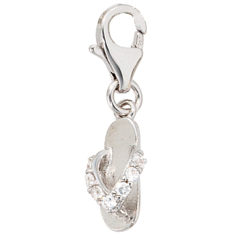JOBO Einh�nger Charm Flip-Flop 925 Sterling Silber rhodiniert 7 Zirkonia