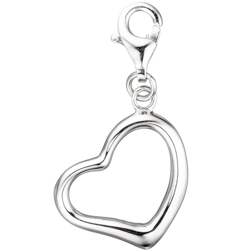 JOBO Einh�nger Charm Herz 925 Sterling Silber rhodiniert Karabiner