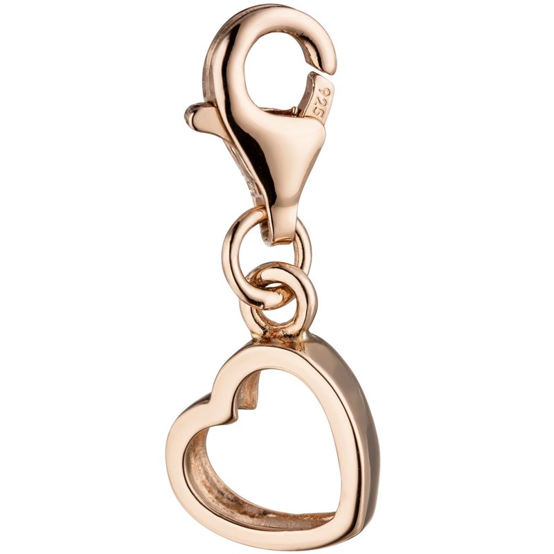JOBO Einh�nger Charm Herz 925 Sterling Silber rotgold vergoldet Herzcharm