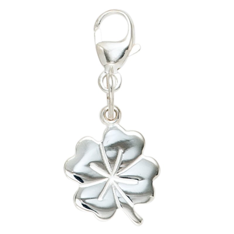 JOBO Einh�nger Charm Kleeblatt 925 Sterling Silber rhodiniert Gl�cksbringer